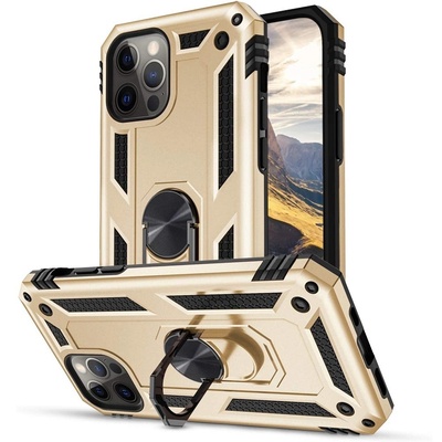 TokShop Xiaomi Redmi 10 / Redmi 10 (2022), Пластмасов заден капак, средна устойчивост на удар, силиконова вътрешна част, пръстен за държач за телефон, Defender, златен (106061) (106061) (106061)