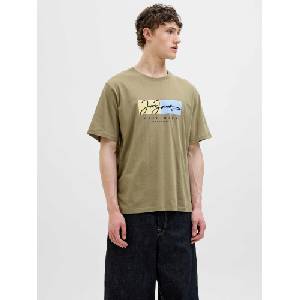 JACK & JONES Тениска jorfrederiksberg box script tee ss cn ln