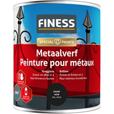 SPS Barva na kov 3v1 0,75l , Barevný odstín černá (9005), Velikost 750 ml, Vzhled lesk