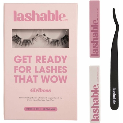 Lashable DIY umělé řasy Startovací Sada Girlboss trsové řasy 6-15mm + Lepidlo na řasy 5g + Fixátor 5g + Aplikátor na řasy 1ks – Zboží Dáma