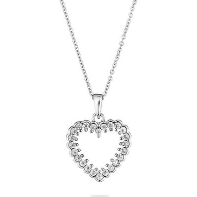Swan Сребърно колие сърце с цирконий END034N Swan