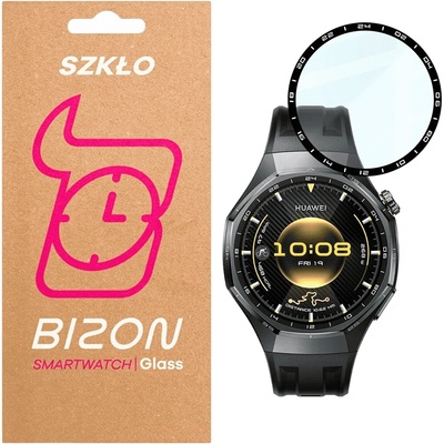 Bizon Хибридно защитно покритие за дисплея на Huawei Watch GT6 Pro 46мм - Bizon Glass Watch Edge Hybrid Protector (черен-прозрачен) (BIZ11150)