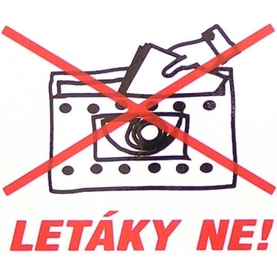 Výstražná tabulka LETÁKY NE ! 70x50 samolepící