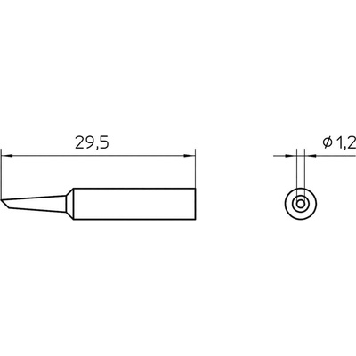 Weller XNT 4 spájkovací hrot okrúhla forma, skosená o 45° Veľkosť hrotov 1.2 mm Dĺžka hrotov 29.5 mm Obsah 1 ks