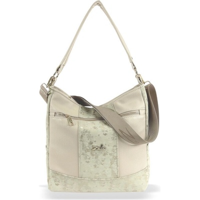 Zellia dámska kabelka cez rameno ZLB399 béžovo-zlatá 29 x 28 x 13 cm