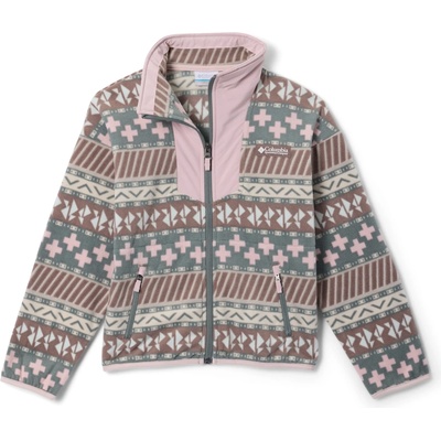 Columbia Детско поларено яке Columbia Kid's Sequoia Grove Printed Full Zip Fleece Fleece jacket - Iron Wizard Island / Mineral Pink - размер XL (703-6871-0516)