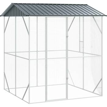 vidaXL Клетка за птици със съхранение Антрацит 215 x 208 x 247 см (3325152)