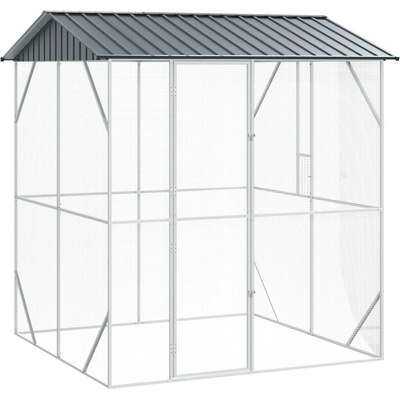 vidaXL Клетка за птици със съхранение Антрацит 215 x 208 x 247 см (3325152)