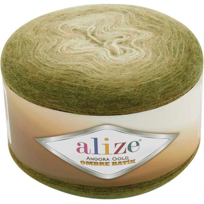 Alize Angora gold ombre batik 7355 zelenožlutá