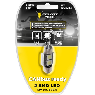 Coyote Vision Žárovka 12V LED 2 SMD sufitová SV8.5 CAN-BUS