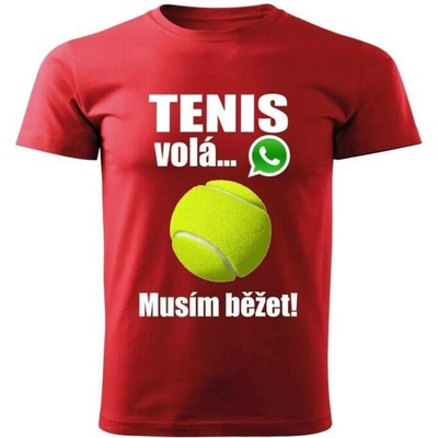 dětské tričko Tenis volá musím běžet červené
