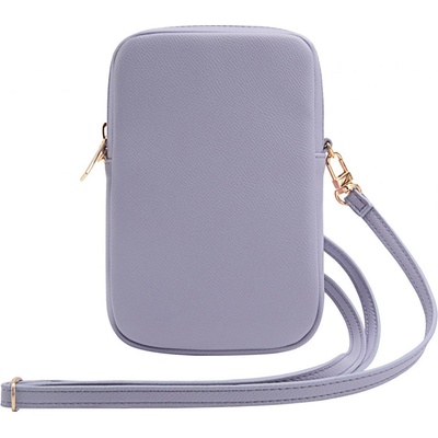 Guess PU Grained 4G Metal Logo Wallet Phone Bag Zipper fialové