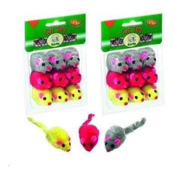 Karlie Myš barevná + catnip 9 ks, 5 cm