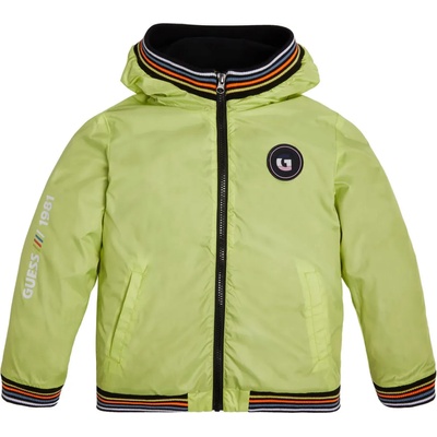 GUESS Яке ветровка в цвят лайм за момче с цветни ленти Guess