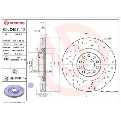 BREMBO Brzdový kotúč 09.C497.1X