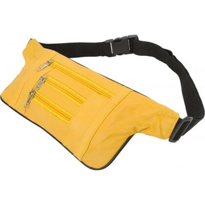 Schmale Bauchtasche - Nappa Leder gelb