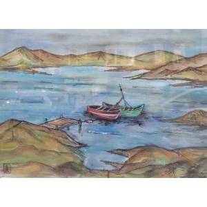  Морски пейзаж с акварел