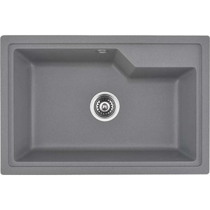 Inter Ceramic Кухненска мивка ICGS 8315 GRAY, Inter Ceramic, гранит, едно корито, със сифон, 45х22х68см (8315 GRAY) Мивка за вграждане