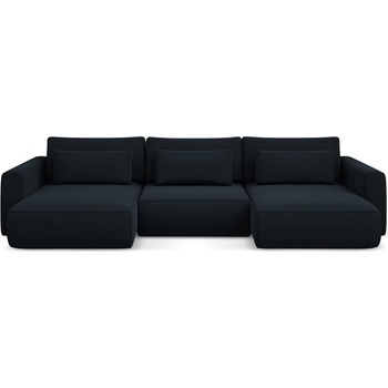 makamii Тъмносин кадифен разтегателен ъглов диван с място за съхранение (U форма) Kapua - Makamii (KAPUA_UF_3_P1_C29)