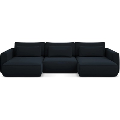 makamii Тъмносин кадифен разтегателен ъглов диван с място за съхранение (U форма) Kapua - Makamii (KAPUA_UF_3_P1_C29)