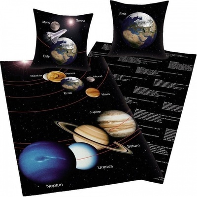 Herding obliečky Slnečná sústava bavlna 140x200 70x90