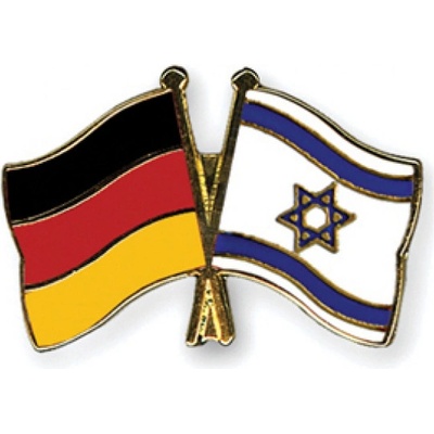 Odznak (pins) 22mm vlajka Německo + Izrael - barevný