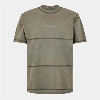 Jack Wills Тениска Jack Wills Men's JW Garment Dye Regular Fit T-Shirt - Smokey Olive