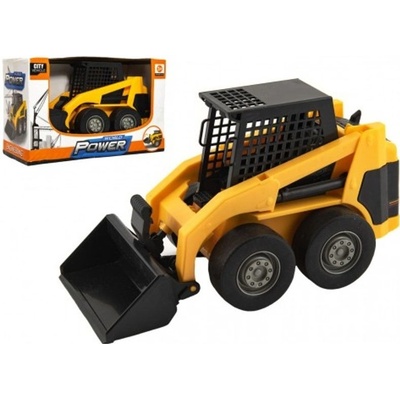 Teddies Stavební stroj nakladač plast 23cm na setrvačník v krabici 25x16x11cm