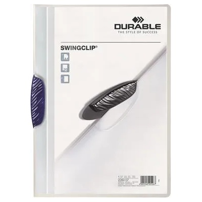 DURABLE Дълготрайна папка Swingclip A4 30 листа тъмно синя папка с клипс (226007)
