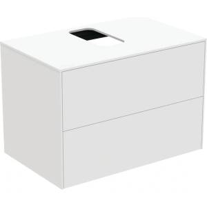 Ideal Standard Atelier Conca матово бял стенен шкаф с 2 чекмеджета и плот с централен изрез 80 см (T3941Y1)