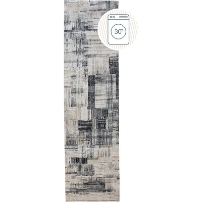 Flair Rugs Сива пътека подходяща за пране 60x230 cm Silas Abstract - Flair Rugs (503119379261)