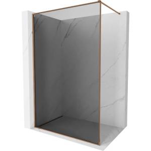 Mexen Kioto-F, душ стена с рамка Walk-in 90 x 202 см, графит 8 мм, розово злато - 800-090-104-60-40 (800-090-104-60-40)