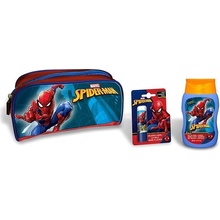 Marvel Spiderman sprchový a kúpeľový gél pre deti 200 ml + balzam na pery + kozmetická taštička darčeková sada