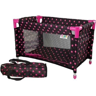 RKToys Postýlka pro panenky Alice černo-růžová