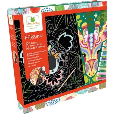 Sycomore Artissimo - XXL креативен комплект - изстъргване и пясъковане - животински портрети