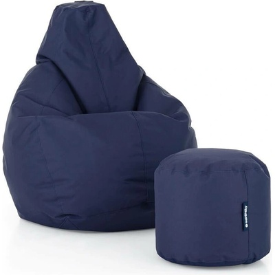 SakyPaky sedací set Hruška s taburetem tmavě modrá