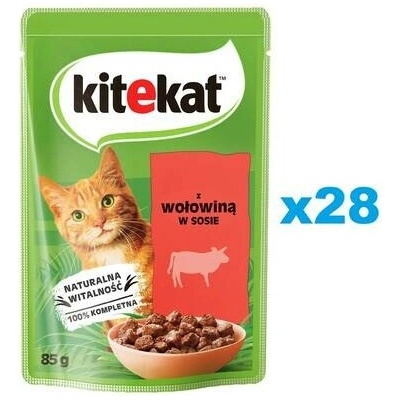 Kitekat Hovězí v omáčce 28 x 85 g