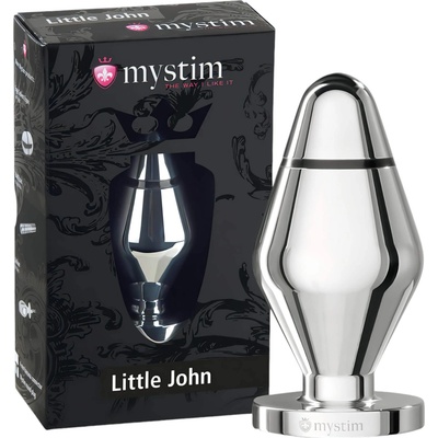mystim Little John - малък електро анален плъг (сребърен)