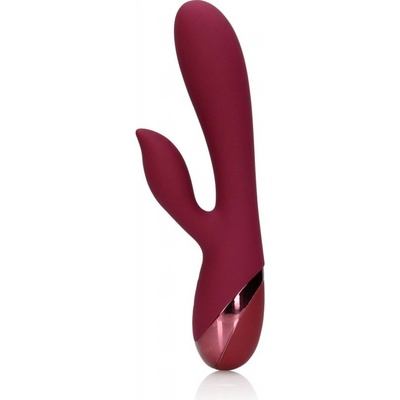 Shots Loveline Smooth Silicone Rabbit Dark Cherry silikonový na bod G a klitoris 19,2 x 3,6 cm