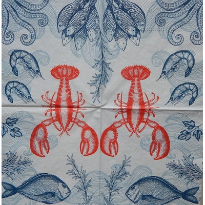 TETE obrúsky Ryby a rak 33x33cm