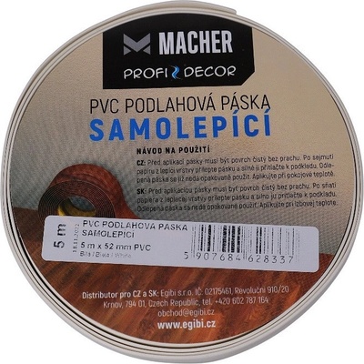 Macher 317176-160503 podlahová páska biela biela 5 m