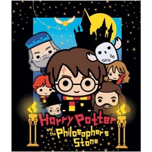 Eplusm Detská flísová deka Harry Potter a Kameň mudrcov čierna