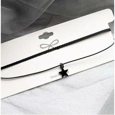 Prosperk Náhrdelník choker černý hvězdička S2530