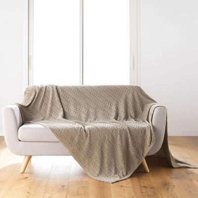 douceur d'intérieur Svetlohnedý pléd mikroflanel Arya 180x220