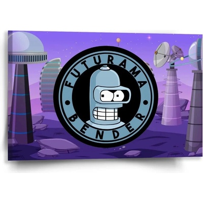 Sablio Obraz Futurama Bender Planéta s vysielačmi - 60x40 cm