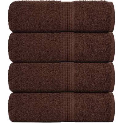 vidaXL Кърпи за гости FROGN 4 бр. Кафяви 30x50 см 360 г/м2 (136756)