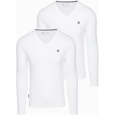 Ombre Clothing Мъжки комплект с дълъг ръкав V-NECK - микс 2-pack V2 Z87 Ombre Clothing Ombre Clothing | Byal | МЪЖЕ | XXL