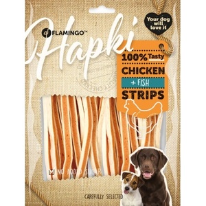 Flamingo Snacks Hapki Nuggets with chicken & Rice - лакомство за куче, меки лентички с пиле и морска треска - 400 гр, Белгия - 1030701