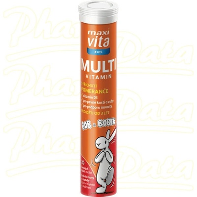 Maxivita Maxi Vita Kids Multivitamin pomeranč 20 šumivých tablet