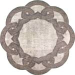 Vitaus Бежов кръгъл килим ø 100 cm - Vitaus (FGR-S415-Yuvarlak-100x100)